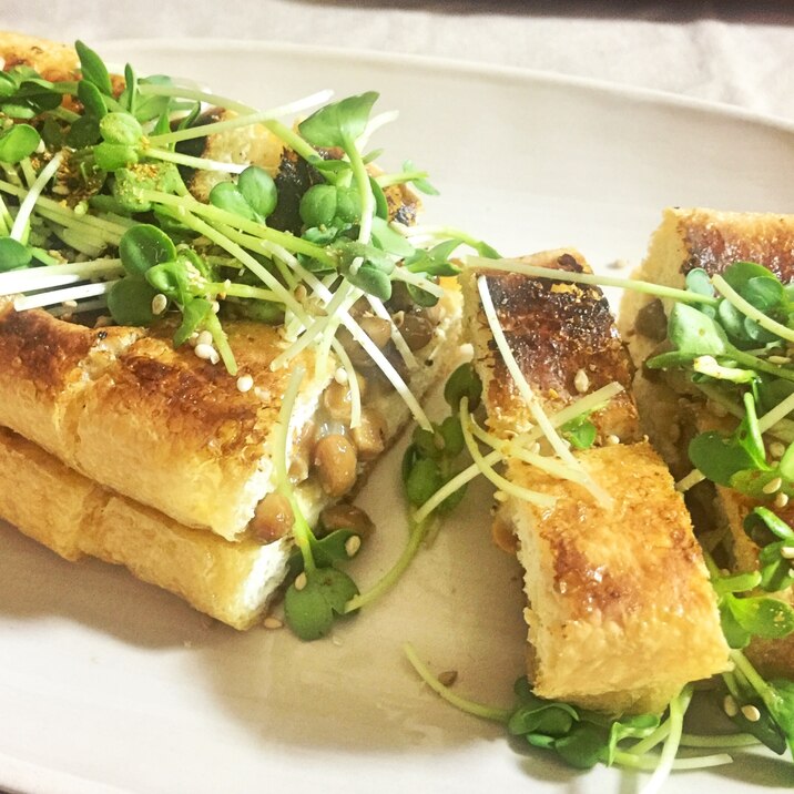 簡単 美味しい 栃尾油揚げの納豆チーズ焼き レシピ 作り方 By Ol2 楽天レシピ